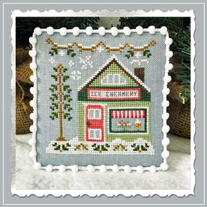 Plastic Canvas Pattern Snow Village Winter Scene Gazebo Chapel Cottage  House E24